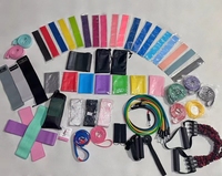 Ensemble de bandes de résistance en tissu, trois pièces, colorées, pour l'entraînement des hanches et les séances de sport à domicile