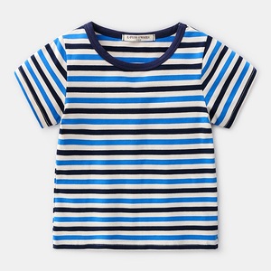 Importateur en gros de produits chinois en Inde, Delhi, t-shirt à manches courtes rayé en coton extensible pour garçon, 100% coton - Product Image 4