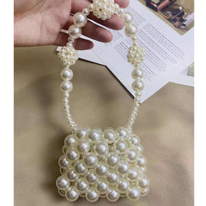 Bolso con cuentas hecho a mano a la moda, bolso a horcajadas diagonal de mano, bolso ahuecado con perlas - Product Image 2
