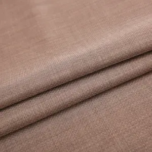 Tissu en lin personnalisé, étoffe légère et respirante, brun chocolat uni, polyester, offre spéciale