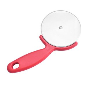 Stainless Steel Pizza Cutter Red Single Wheel 9.5 In Baking Tool For Pizza And Pancake Cutting - Product Image 3