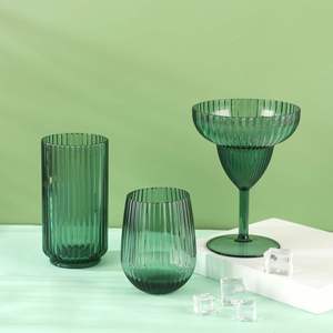 Vaso Reutilizable de Acrílico con Rayas de Colores, Diseño Moderno y Minimalista para Uso General en el Hogar, Restaurantes y Oficinas - Product Image 3