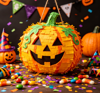Piñata en forme de citrouille orange, accessoire de fête d'Halloween, grande piñata citrouille pour enfants, jouet à remplir de bonbons pour fête d'Halloween
