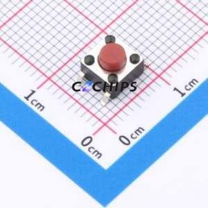 TS665TP 250gf-HT Tactile Switch SMD-4P,6x6mm Switch Single Pole Single Throw Round Button 2.5N Vertical Mount - Product Image 1
