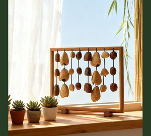 Natural Fruit Shell <b>Wind</b> <b>Chime</b> Seed Pod Sound <b>Chime</b> Sound Therapy Healing Home Decoration Desktop ornament - Product Image 1