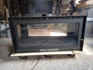 Insert de foyer encastré en fonte double face, noir mat, poêle à <span class=keywords><strong>bois</strong></span> d'intérieur - Product Image 3