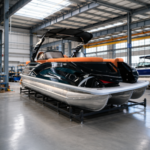 Bateau ponton de fête en aluminium de 22 pieds - Ponton sportif pour 12 personnes, 3 tubes, direction hydraulique, écran LCD, moteur et <span class=keywords><strong>remorque</strong></span> en option - Product Image 1