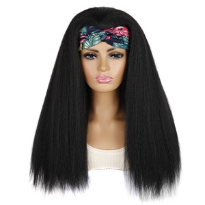 Perruque en fibre haute température avec texture froissée, style bandeau et <span class=keywords><strong>foulard</strong></span>, <span class=keywords><strong>cheveux</strong></span> longs - Product Image 3