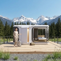 STAR CABIN Cabine Apple préfabriquée moderne, Tiny House sur roues, Pod de jardin mobile, Entièrement équipée, Bureau et maison portable pour jardin, Garantie 5 ans