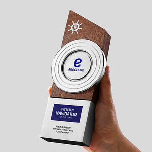 New Solid <strong>Wood</strong> Crystal Metal Trophy Customized Creative, Metal Wooden Trophies - Product Image 2