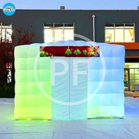 Tente gonflable géante promotionnelle de dôme d'air de cube tente gonflable imperméable faite sur commande de boîte de nuit avec la LED éclairée