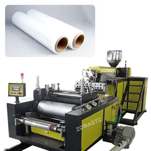 Machine automatique de fabrication de rembobinage de film étirable en PE alimentaire, machine d'extrusion de film étirable en plastique, machine à film étirable coulé
