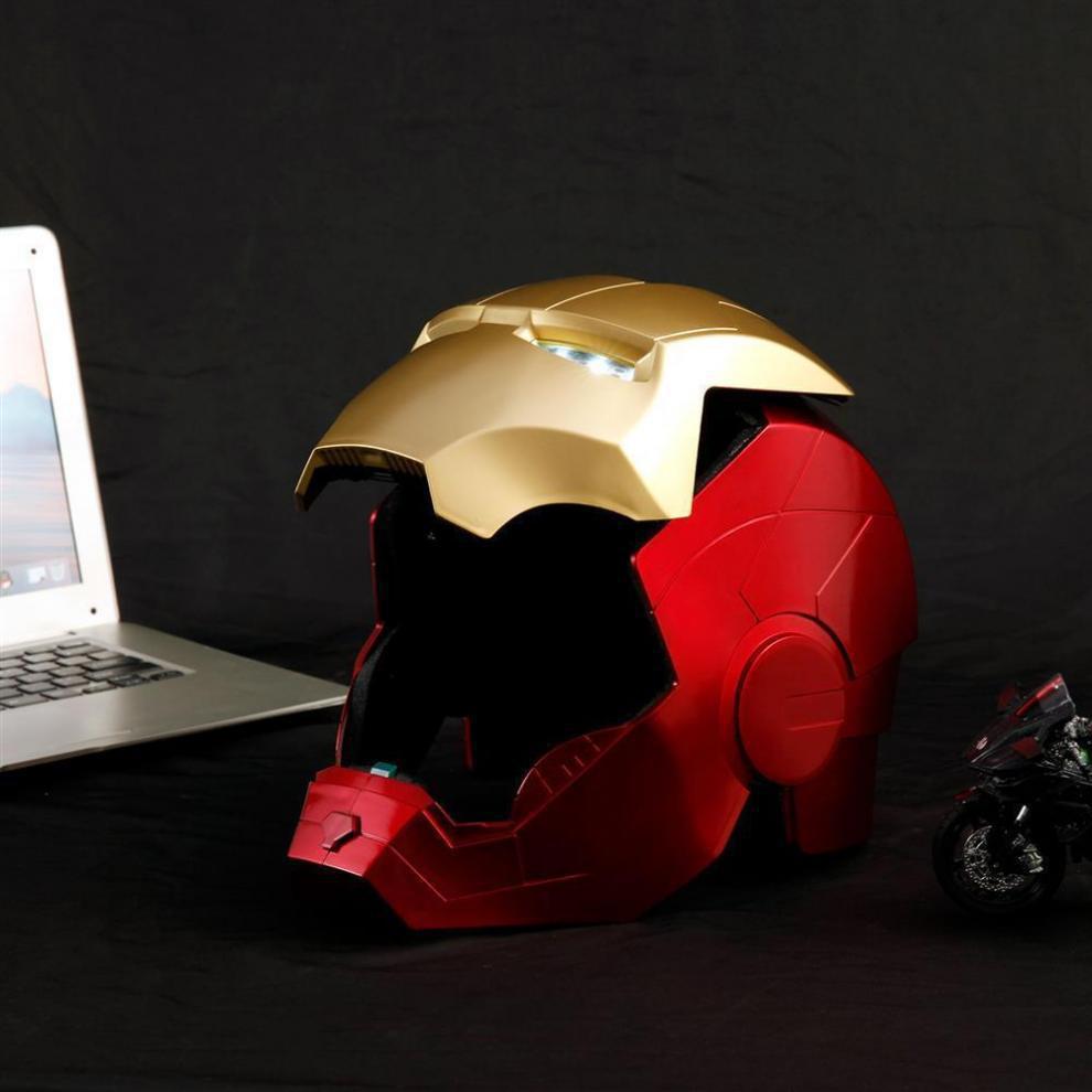 Casco plateado de acero - Apertura con un clic y luces - Caja de regalo de lujo.