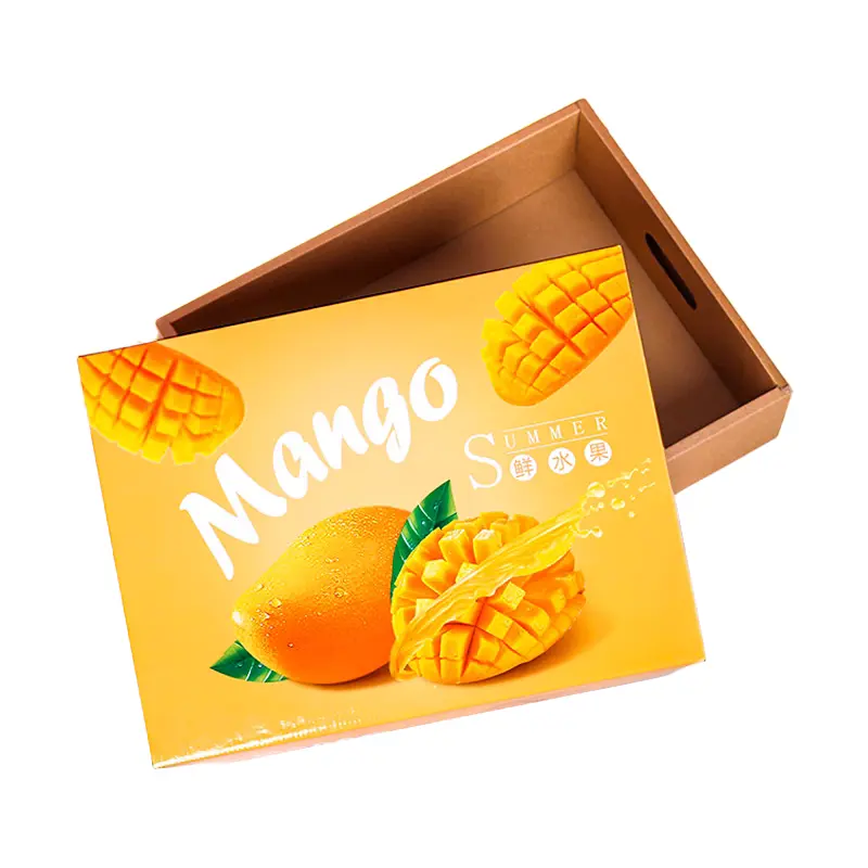 Groothandel Golfkarton Papier Oranje Appel Citroen Mango Banaan Fruit Groente Verpakking Kartonnen Doos