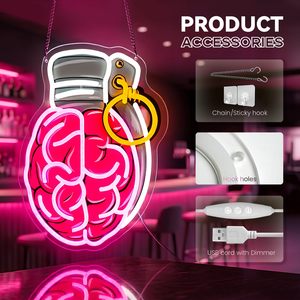 Letrero de Neón 'Brain Grenade', para Decoración de Pared, Luces de Neón para Sala de Juegos, Dormitorio, Bar, Cueva del Hombre, Oficina, Regalos Perfectos - Product Image 6