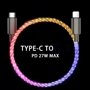 Hot Sales RGB PD20W 66W 100W Fast Charge <b>Cable</b> LED Iridescence Flowing <b>USB</b> <b>Cable</b> Type C Charger Data <b>Cable</b> - Product Image 4