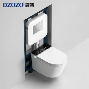 Bathroom Sanitary Ceramic White Bidet Toilet Seat Automatic Wall Hung Toilets Small Smart Toilet With Concealed Tank