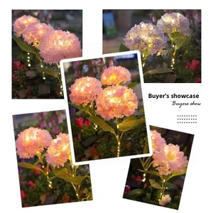 Luces Solares para Jardín con Forma de Hortensia, Resistentes al Agua IP65, Resistentes a los Rayos UV, Efecto de Fuegos Artificiales, Decoración para Caminos Exteriores y Villas - Product Image 4