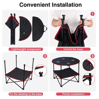 Table de camping pliante moderne en fer pour barbecue et pique-nique Sporter Club JD-1015B, avec porte-bouteilles, portable et légère