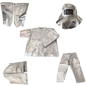 Traje Ignífugo Aluminizado Resistente al Calor de 1000 Grados <span class=keywords><strong>para</strong></span> <span class=keywords><strong>Bomberos</strong></span>, Clasificación HRC 1, Estilo Dividido - Product Image 6
