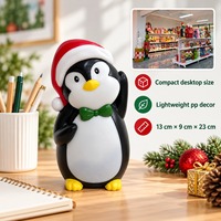 Figurine de pingouin personnalisée avec lumière LED, thème Père Noël, pour la décoration de table, destinée aux acheteurs en gros et aux projets d'exposition