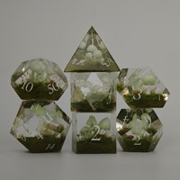 Ensemble de dés polyédriques en résine blanche fluorescente phosphorescente de 17 mm à bords vifs personnalisés, très vendus