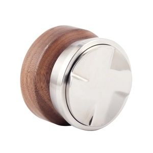 Eco-Friendly Solid Wood Handle Espresso Distribution Tool Stainless Steel Coffee Leveler - Product Image 4