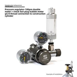Régulateur de pression à double manomètre <span class=keywords><strong>CO2</strong></span> avec électrovanne pour bouteille d'<span class=keywords><strong>extincteur</strong></span> et <span class=keywords><strong>aquarium</strong></span> planté, compatible avec la vanne de réduction de pression et le minuterie - Product Image 6