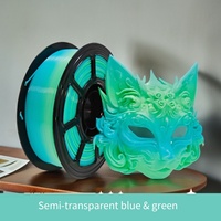 Filament PLA de haute qualité en gros d'usine, 1,75 mm, 1 kg, semi-transparent, dégradé arc-en-ciel, filament d'imprimante 3D, tiges en plastique