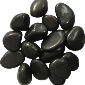 Colorful grey tumbled gravel pebble stone for paving or decoration