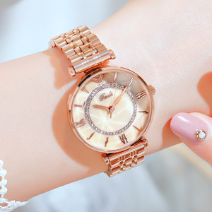 Montre pour femme en acier inoxydable, élégante et décontractée, simple et luxueuse, montre à quartz polyvalente, un article d'exportation très vendu - Product Image 1