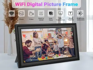 Cadre photo numérique FRAMEO 15.6 "grand écran tactile IPS, cadre photo numérique Wifi avec 32G, partager des vidéos de photos via l'application téléphonique