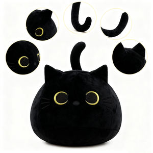 Giocattoli di Peluche a Forma di Gatto Nero all'Ingrosso, Morbidi e Carini, Regalo per Bambini, Decorazione per la Casa, Bambole di Peluche, Cuscini Decorativi - Product Image 2