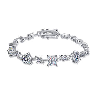 Pulsera de Lujo con Eslabones de Moissanita en Plata de Ley 925 con Piedras VVS, Diseño de Cadena Hip Hop, Elegante Accesorio de Joyería - Product Image 5
