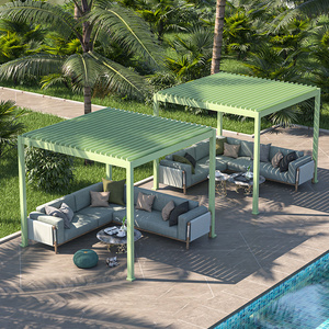 Pergola moderne <span class=keywords><strong>de</strong></span> luxe à commande à distance en aluminium, auvent à lames orientables électriques, imperméable, gazebo <span class=keywords><strong>de</strong></span> patio, pergola <span class=keywords><strong>de</strong></span> <span class=keywords><strong>jardin</strong></span> extérieure - Product Image 2