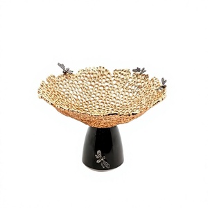 Bestest Quality Aluminium Decorative Bowl With Iron Stand Trending Design Party Events Use Dessert Bowl In Bulk - Product Image 1
