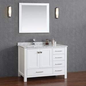 Hot Selling American Classic Style Bathroom Vanity Cabinet Modern Design <b>Wooden</b> MDF Melamine Acrylic Lacquered Granite <b>Mirror</b> - Product Image 5