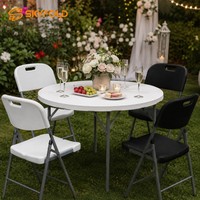 Tables à cocktail hautes portables en plastique et chaises pliantes pour les fêtes
