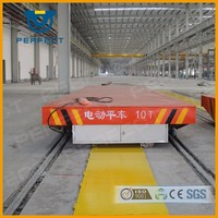 Chariot de transfert électrique sur rail à contact coulissant avec alimentation par barre omnibus pour installations industrielles