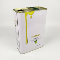 Bidon en fer blanc de 3L de qualité alimentaire avec poignée, conteneur métallique carré vide pour l'emballage d'huile d'olive/d'huile de pépins de raisin