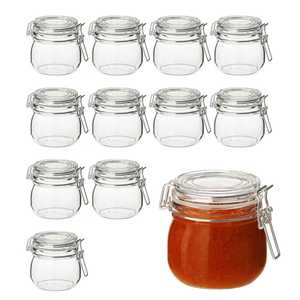 Tarros de vidrio para almacenamiento de 500 ml con tapa de clip para conservas, mermeladas y galletas - Product Image 1