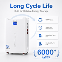 Batterie LiFePO4 Solard 51.2V 100Ah 5kWh pour système d'énergie domestique, haute efficacité, performances fiables, système de secours solaire, connectable en série, CAN