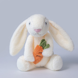 EZBABY Shy <span class=keywords><strong>Bonnie</strong></span> Bunny Muñeco de Peluche Conejito con Zanahoria en Forma de Corazón, Juguete de Conejo con Estampado Floral de Alta Calidad, Relleno de Algodón PP, Regalo - Product Image 3