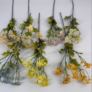 Fleurs artificielles en soie Jinxi, marguerites à tige unique, pour décoration de mariage en extérieur, accessoires de photographie, jaune, orange, bleu, blanc, rose, violet - Product Image 1