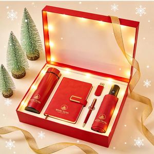 Custom Logo Christmas & New Year Employee Promotional PU Leather Office <b>Gift</b> <b>Set</b> with UV Printing Boutique Wholesale - Product Image 2