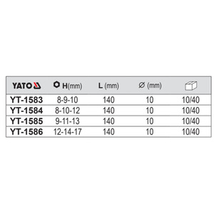 Yato Y-Type <b>Socket</b> Wrench 1/2 In As-Drive Industrial Grade Chromium Vanadium Steel - Product Image 2