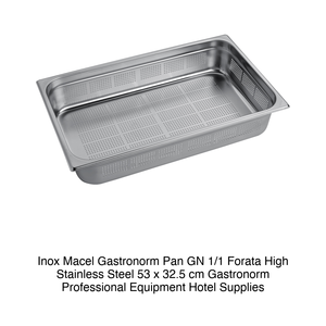 ถาดอาหารสแตนเลสเจาะรู GN 1/1 53 × 32.5 × 10 ซม., 1419 กรัม อิน็อกซ์ อิน็อกซ์ มาเซล - Product Image 2