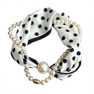 Mehrschichtige Perlenketten-Halstuch-Halskette mit Magnetverschluss, Halstuch-Bandana für Damen, lässiges und formelles Outfit, Schmuck-Accessoires, Geschenk - Product Image 1