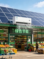 Climatiseur solaire hybride 12000 BTU 1,5 CV ACDC Inverter mural split solaire DGWG2-ACDC-12K Économie d'énergie domestique