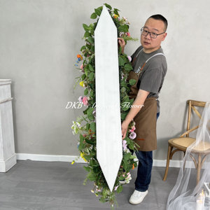 Guirnalda de mesa, hojas de plantas verdes artificiales, camino de flores blancas rosas para decoración de eventos de boda - Product Image 6